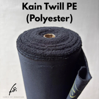 Kain Twill PE (Polyester) High Quality Warna Hitam | Bahan Tas Topi Sepatu Pelapis | Kain per METERA
