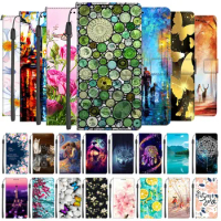 Leather Magnetic Cases For Oneplus 9 Pro Wallet Flip Book Cover For One Plus 8 Pro Phone Bags Cute Cartoon Painted Fundas Etui