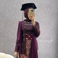 Giyoshop23 Kebaya Modern Kutubaru Maharani Masakini Set Batik Brokat Panjang Payet Wanita Dress Sete
