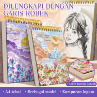 Buku Sketsa A4 Tebal Musim Empat - Kualitas Gambar Tinggi, Cover Lukisan Minyak, Ideal untuk Sketsa/