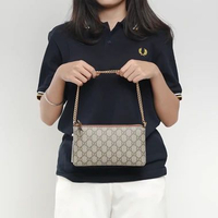 Tas GUCCI GG SIGNATURE MONOGRAM WRIST WALLET ON CHAIN BAG 100% ORIGINAL 22X12X2CM