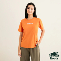 【Roots】Roots 女裝- ROOTS BOX LOGO短袖T恤(焦糖橘)