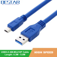 USB 3.0 A Male AM to Mini USB 3.0 Mini 10pin Male USB3.0 Cable 0.3m 0.6m 1m 1.5m 1.8m 3m 5m 1ft 2ft 3ft 5ft 6ft 10ft 3 5 Meters