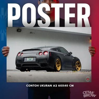 Poster Nissan Skyline GT-R R34 Blue Bisa Cetak Custom Hiasan Dinding Kamar Cowo Otomotif JDM Legend 