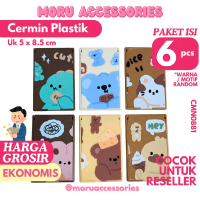 [ ISI 6 PCS ] CERMIN PLASTIK (5 x 8.5 cm) KECIL LIPAT MOTIF ORANG HEWAN LUCU BAGUS MURAH GROSIR SOUV