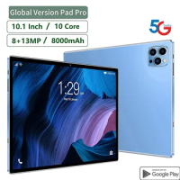 New 5G Pad Pro 10.1 Inch Tablets 2K FHD Display Global Version 8GB RAM 1TB ROM Tablet SIM Dual Wifi 8000Ma Android 12