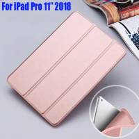 PU Leather TPU Silicon Back Case For iPad Pro 11 2018 Slim Light Weight Smart Cover for iPad Pro 11 inch IPP1