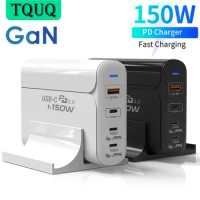 TQUQ 150W GaN Charger USB-C Power Adapter, 4-port PD 100W PPS 65W 45W QC4.0 For MacBook iPhone12 Samsung HP Dell Xiaomi Laptops