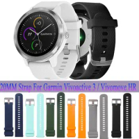 For Garmin Vivoactive 3 / Vivomove HR 20MM Silicone Sport Strap Replacement Wristbands Watch Band Bracelet Smart Accessories