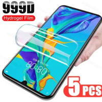 5PCS Hydrogel Film For Huawei P50 P30 P40 Lite E P50E Screen Protector Nova 5 6 7 9 10 SE 5T 8i Y60 Y61 Y70 Plus Y90 Not Glass