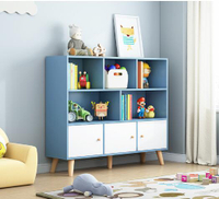 兒童書架落地置物架臥室玩具收納架簡易繪本格子櫃小型學生矮書櫃