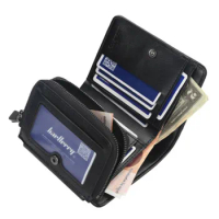 2024 New Wallet Short Horizontal Wallet Three-Fold Zipper Personalized Business Men's Multifunction Wallet Coin Clip Wallet