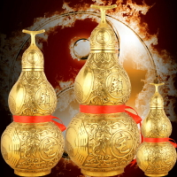 銅葫蘆擺件開蓋空心裝飾品擺件八卦銅葫蘆掛件五帝錢黃銅