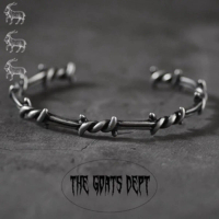 The Goats Dept - Black White Chrome Cross Hearts Necklace ( Long Beads ) / kalung bunga antik punk g