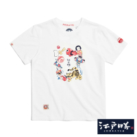 【EDWIN】江戶勝 男裝 日本童玩短袖T恤(米白色)