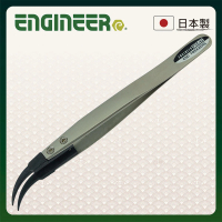 【ENGINEER 日本工程師牌】ESD防靜電尖頭彎型鑷子(PTZ-43 抗磁性不鏽鋼 頭部可替換)