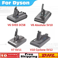Vacuum Cleaner Battery for Dyson V6 V7 V8 V10 11 Series SV07 SV09 SV10 SV12 DC62 Absolute Fluffy Animal Pro Rechargeable Bateria
