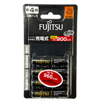 FUJITSU 富士通 鎳氫低自放4號充電電池960mah 4入 HR-4UTHC/4B(黑色)