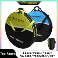 NOOYAH Bike Wheel Bag Transport Bicycle Bag for MTB Road Bike Wheel Protection 3 Layers Spare Tire Pack 2 in 1 Bike Accessories