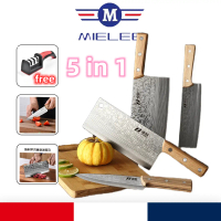 MIELEE 5pcs Pisau Set Super Tajam Ori Jepang Perkakas Dapur Pengasah Pisau pisau stein cookware Dama