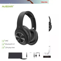 S~ANC Wireless Headphones, AUSDOM Active Noise Cancelling Bluetooth 5.0 Hifi Stereo Headset Foldable With Microphone For Phone