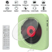 KC-909 Portable CD Player Bluetooth Speaker Stereo CD Players LED Screen 3.5mm CD Music Player with IR Remote Control FM Radio