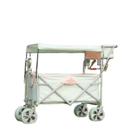 2024New Product Garden Folding Portable Foldable Camping Beach Folding Cart Stroller Wagon with Adjustable Handle
