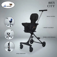 Stroller Bayi - Labeille Stroller City 8871 | Stroller Travelling Cabin Size | Reversible