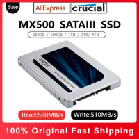 Crucial MX500 SSD 2.5" Solid State Drive HDD SATA3.0 250GB 500GB 1TB 2TB 4TB for Dell Lenovo Asus Laptop Desktop Hard Disk Drive