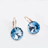 Trending Jewelry 2022 Fashion Austrian Crystal Earring Rose Gold-color Bella Drop Earrings For Women Christmas Bijoux Gifts