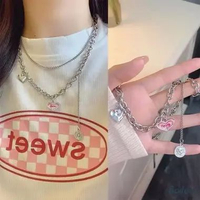 K04 Kalung hijab_kalung jilbab new model_kalung wanita_kalung panjang silver gold #78 PUTIH