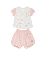 เสื้อป้ายแขนสั้น + ขาสั้น เด็กผู้หญิง รุ่น R21SAGSS04PI00 สีชมพู Size 0
