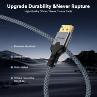 UGOURD DP1.4 Cable 8K 60HZ DP 1.4 1.2 Cable 4K 120HZ 144HZ UHD Ultra high definition video Displayport cable 3m 5m for projector
