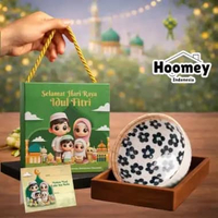Hoomey Hampers Lebaran 2026 Idul Fitri – Mangkok Keramik Premium Motif Hijau Emas + Gift Box Cantik 