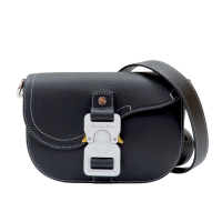 【二手名牌BRAND OFF】Dior 迪奧 黑色牛皮 Mini Saddle 郵差包 肩背包