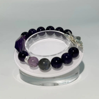 Natural Crystal Handmade Bracelet Beaded Amethyst Jewelry Bracelet DIY Girls Boys Best Gift Recommen