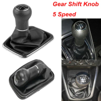 5 Speed Car Gear Shift Knob Shifter Handle Lever With Gaiter Boot Cover Manual Fit For VW Golf/GTI/R32 Jetta/Bora Mk4 1999-2004