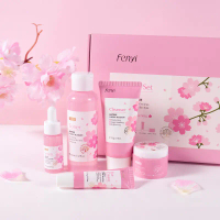 Set Penjagaan Kulit Bunga Sakura Jepun, Produk Baru Feiyi, 5 Keping, Set Nilai Rawatan Muka dan Ramb