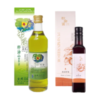 【金椿茶油工坊 秋樂富油品】金椿小果苦茶油500ml、秋樂富南瓜籽油250ml(兩款各1瓶)