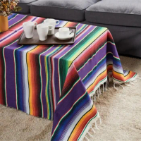 Mexican Tablecloth for Party Wedding Holidays Home Decorations Picnics Dining Table Cloth Cover Tassels Blanket 150x215cm