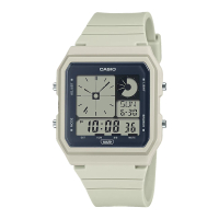 【CASIO 卡西歐】輕巧電子錶 灰米白 環保材質錶帶 生活防水 LED照明 LF-20W(LF-20W-8A)
