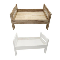 Wooden Bed Infant Baby Removable Bed Background Accessories Posing Cot