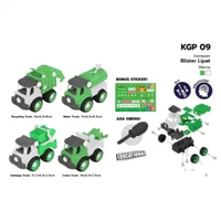 Mainan Anak KGP 09 - Mainan DIY Mekanik Cilik Bongkar Pasang Truck Sampah 4 Pcs