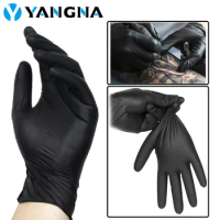 6/10/20/50Pcs Nitrile Gloves Black Waterproof Work Safety Glove Kitchen Cleaning Disposable Synthetic Tattoo Gloves Supply