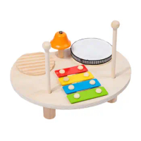 Montessori Music Instruments Toy, Kids Drum Set, Wooden Drum Kits, Educational Sensory Toys, Gifts for Children Boys Girls