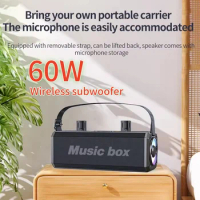 Portable Wireless Bluetooth Speaker Home KTV Set Home Karaoke Wireless Microphone High Volume Subwoofer Speaker System TWS/RGB