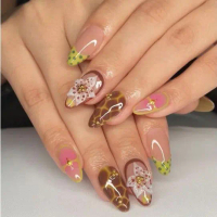 NAILHAQ Q06 ORIGINAL HANDMADE kuku palsu press on nail nails PREMIUM fake nail nails dengan Desain B