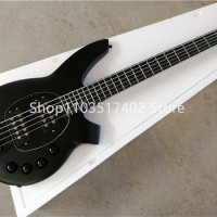 Factory matte black 5-string electric bass, rosewood fingerboard, black hardware, active pickup, customizable