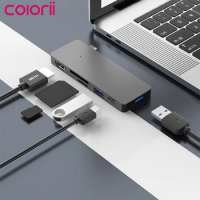 Colorii 6 in 1 Type C Docking Station HUB Type c to USB 3.0 with PD Port Fast Charging for Huawei Mackbook iPad Pro