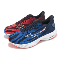 【MIZUNO 美津濃】慢跑鞋 Wave Rider 28 男鞋 紅藍 Oni Pack 支撐 鴛鴦 運動鞋 美津濃(J1GC2563-01)